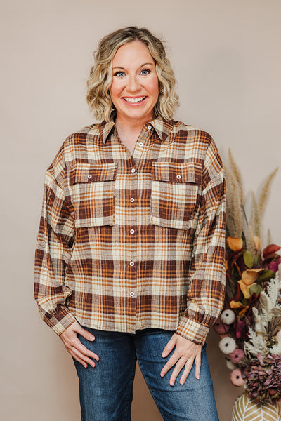 Give Thanks Plaid Top