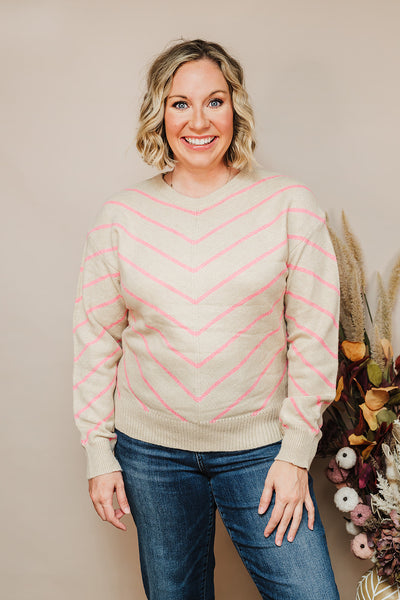 Chevron Taupe Sweater