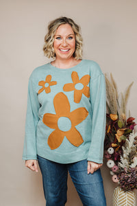 Flower Patch Sweatshirt - Sage