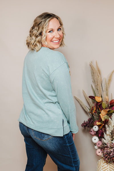 Flower Patch Sweatshirt - Sage