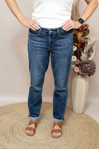 Core Mid-Rise Cuffed Boyfriend Judy Blue Jeans