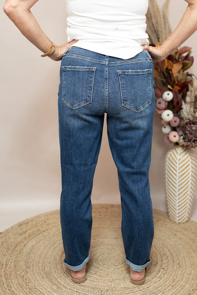 Core Mid-Rise Cuffed Boyfriend Judy Blue Jeans