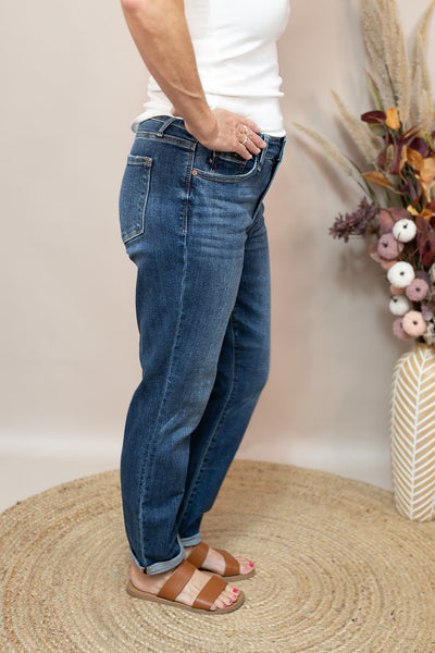 Core Mid-Rise Cuffed Boyfriend Judy Blue Jeans