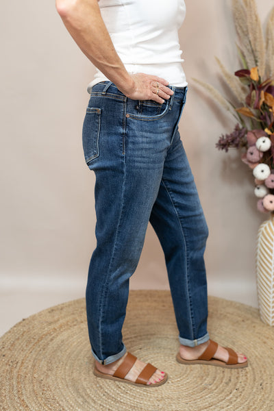 Core Mid-Rise Cuffed Boyfriend Judy Blue Jeans