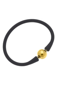 Bali 24K Gold Plated Ball Bead Silicone Bracelet