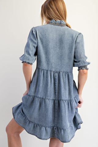 Rita Ruffle Denim Dress