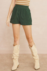 Carlie Corded Shorts - Forest