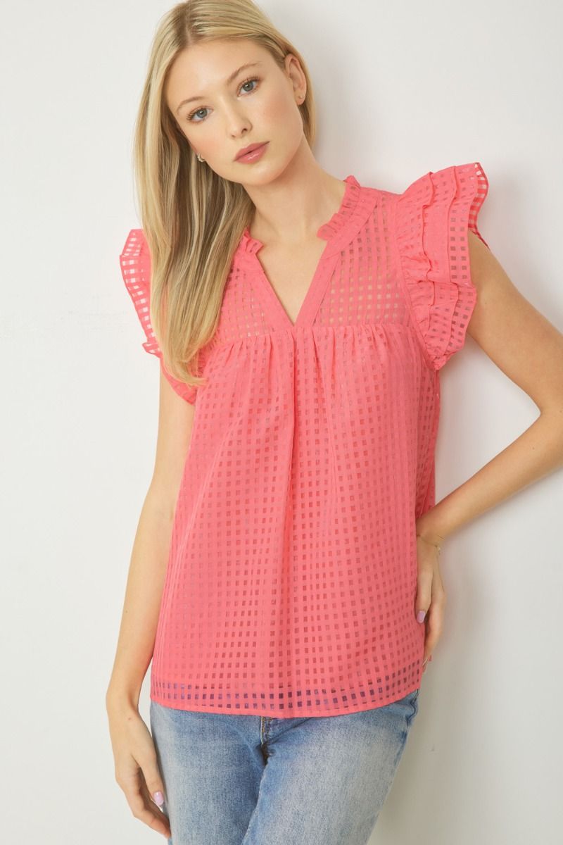 Coral Bright Top