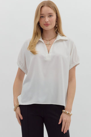 Clara Classy Solid Top - Off White