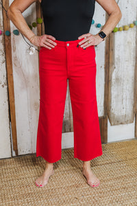 Christa Crop Judy Blue Jeans - Red