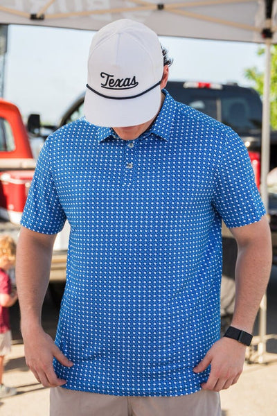 Texas Blue & White - Performance Polo