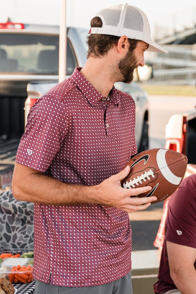 Texas Maroon & Grey - Performance Polo