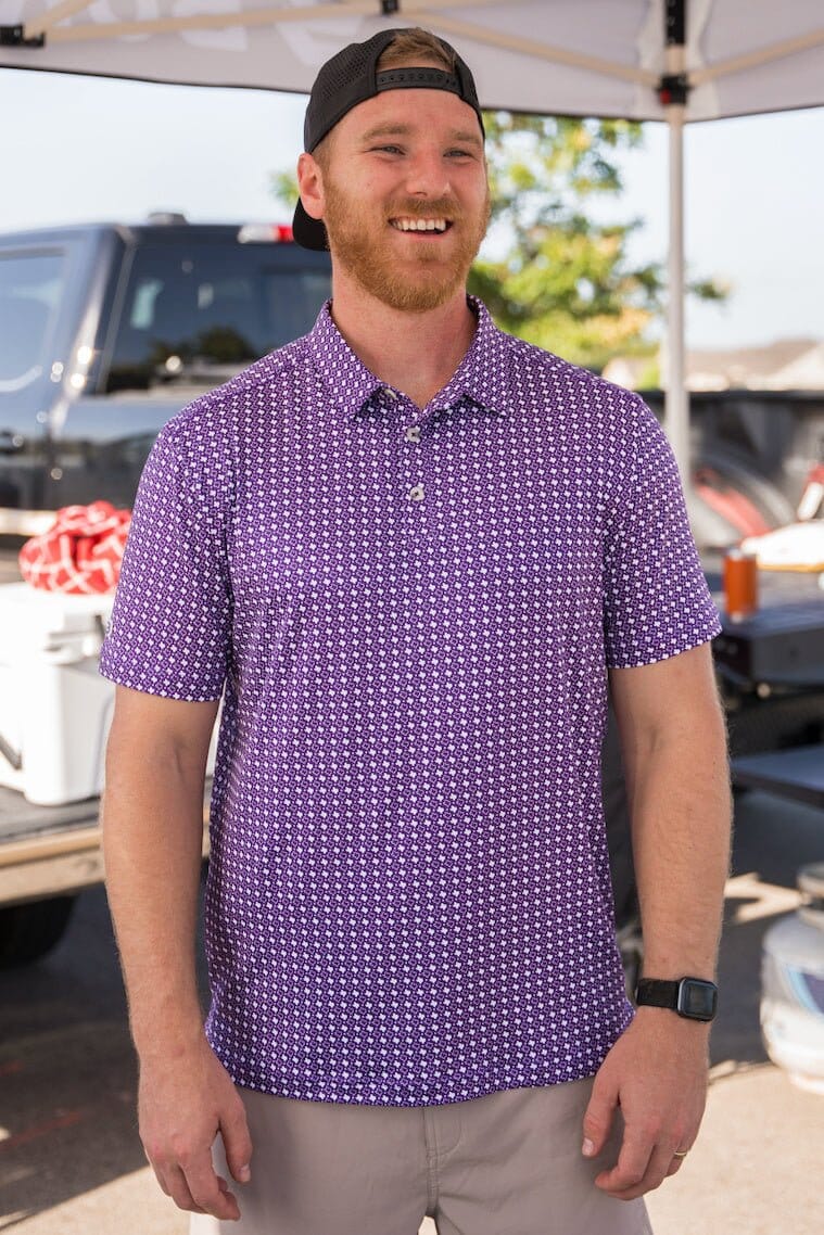 Texas Purple & White - Performance Polo