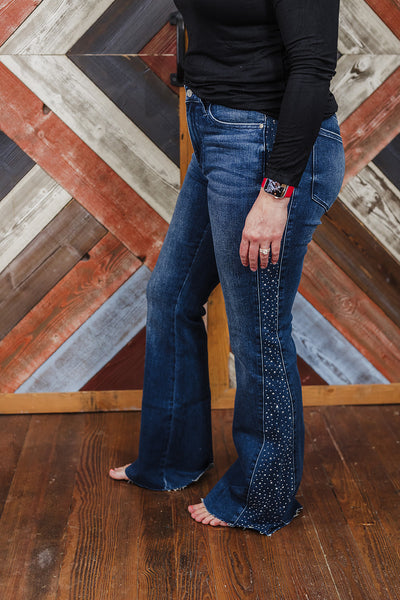 Rock N Roll Rhinestone Judy Blue Flare Jeans