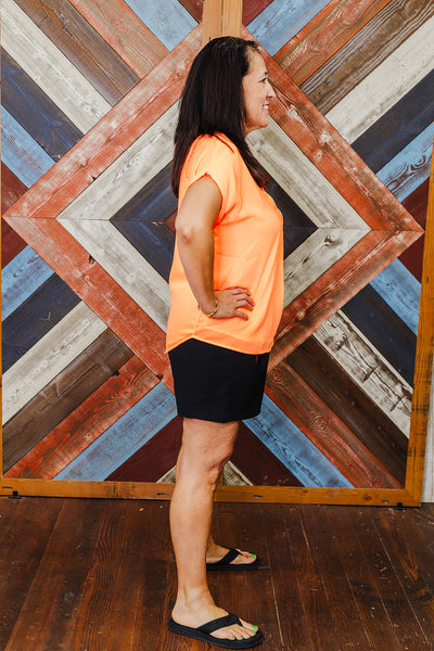 Whitney Woven Top - Neon Orange