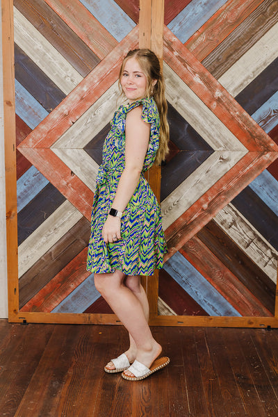 Zig Zag Dress - Green