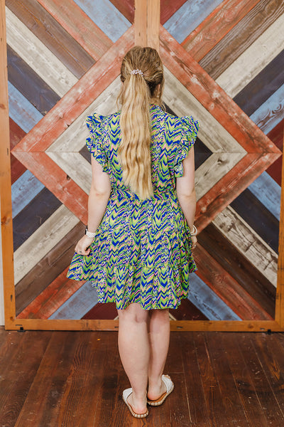 Zig Zag Dress - Green