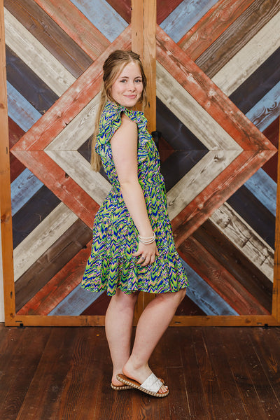 Zig Zag Dress - Green