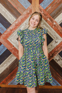 Zig Zag Dress - Green