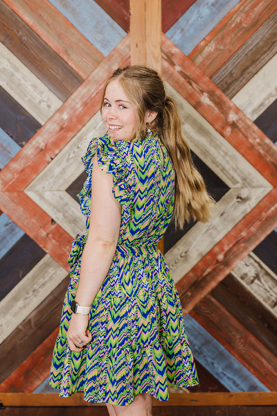 Zig Zag Dress - Green