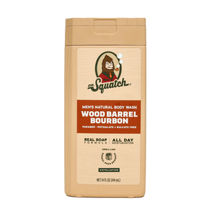 Wood Barrel Bourbon 14oz Exfoliating Body Wash | Dr. Squatch