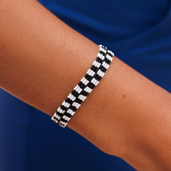 Checkerboard Bracelet (Black/White) | Pura Vida