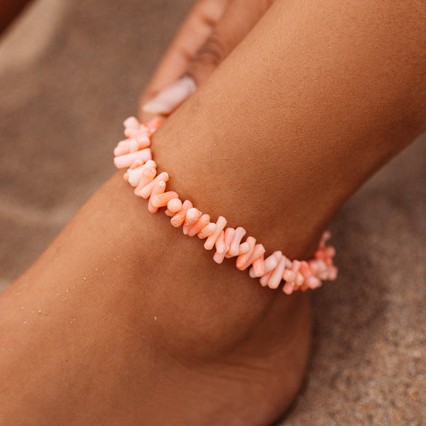 Pink Coral Chain Anklet | Pura Vida