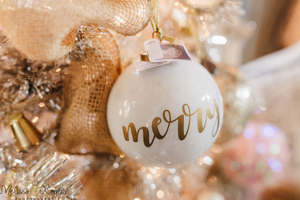 Merry Glass Ornament