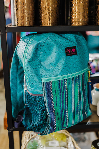 Turquoise Ostrich Medium Everyday Carry Backpack