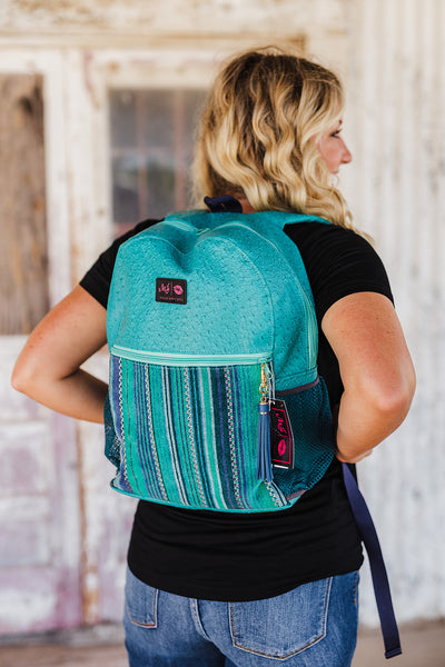 Turquoise Ostrich Medium Everyday Carry Backpack