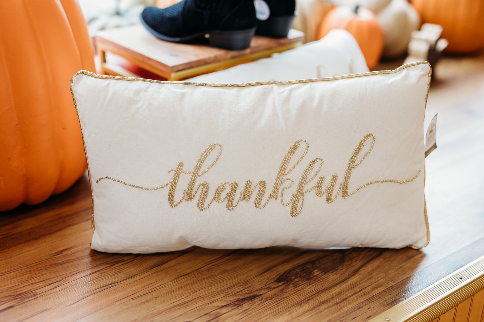 Thankful Beaded Pillow