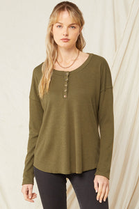 Henley Top - Olive
