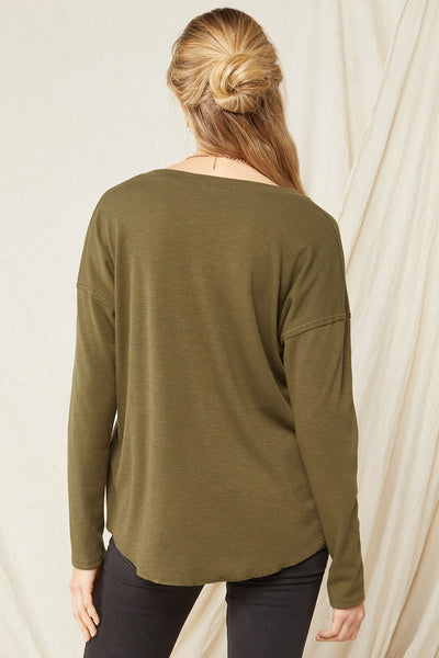Henley Top - Olive