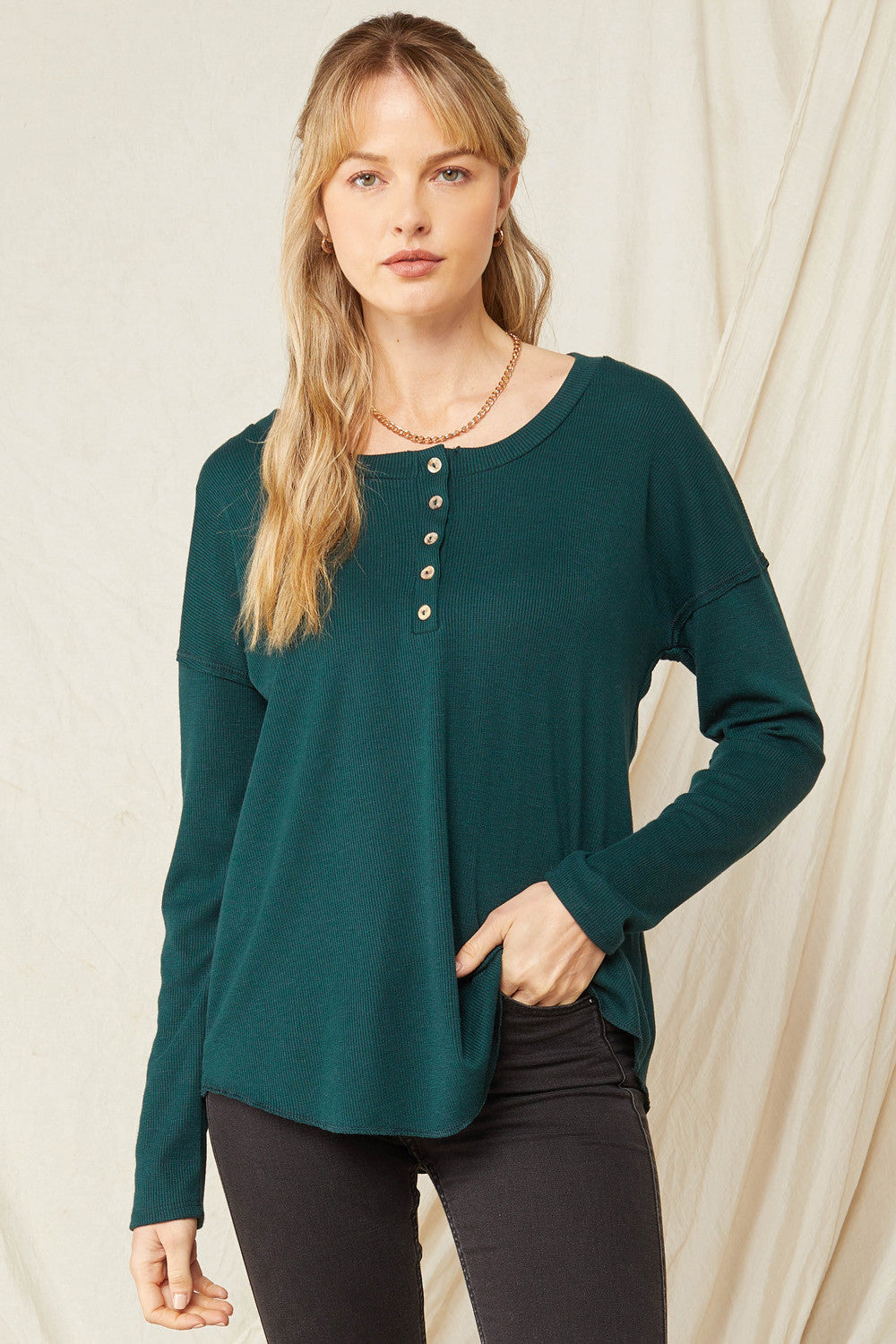 Henley Top - Hunter Green